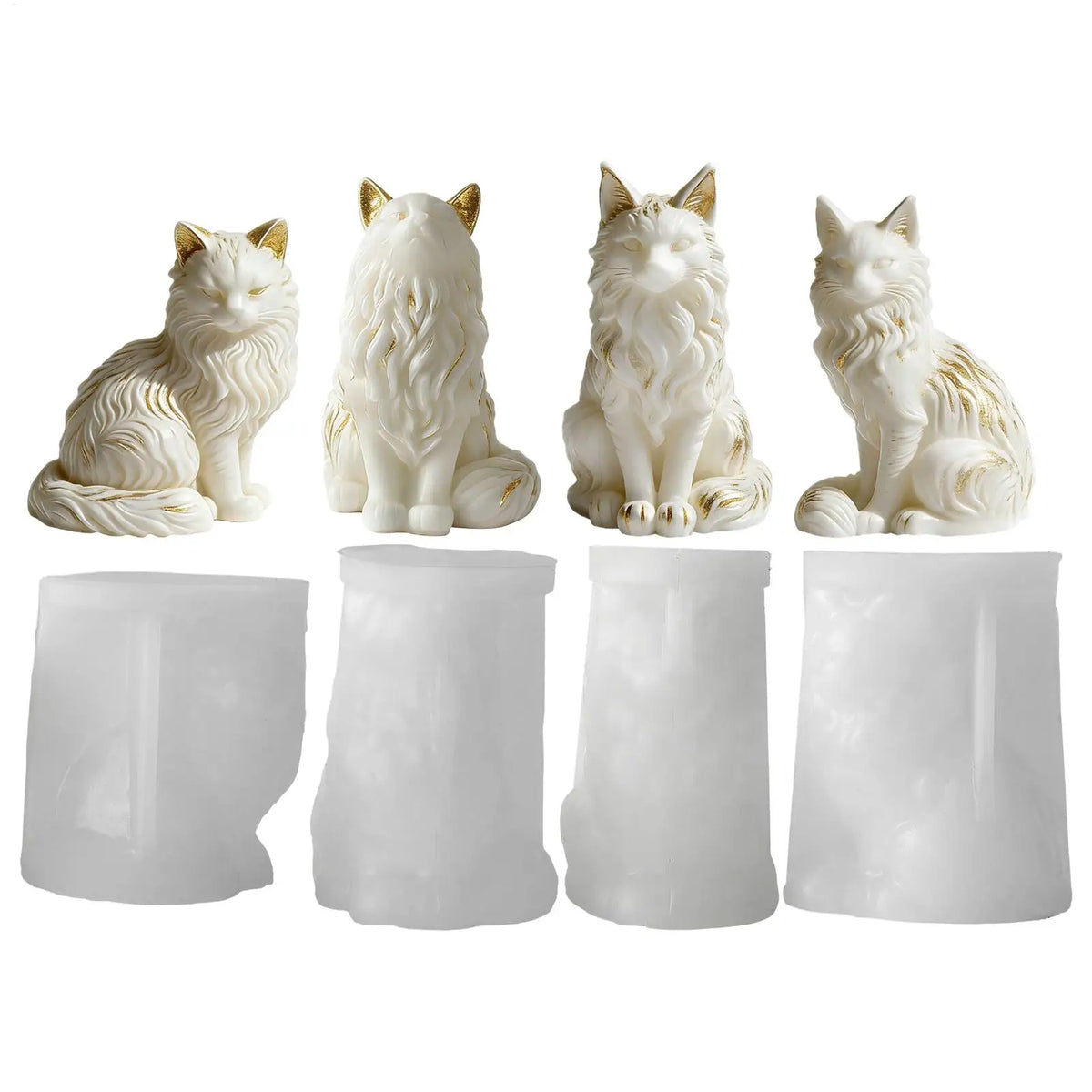 3D Sitting Cat Silicone Resin Mold | Candle, Soap & Craft Silicone Craft Mold QXL