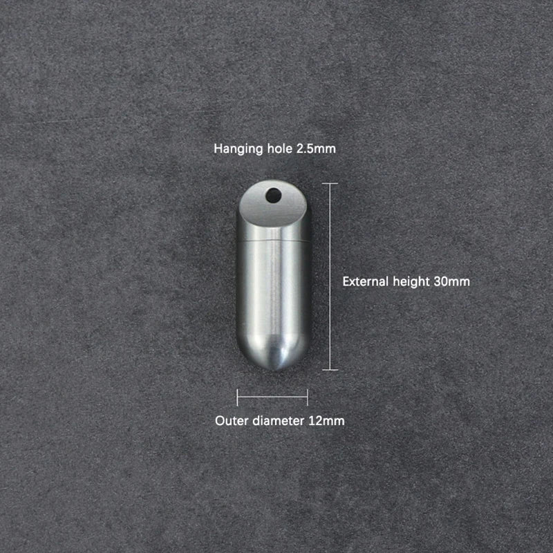 Waterproof Stainless Steel Capsule Pill Case | Mini EDC Holder Capsule Pill Case QXL Silver