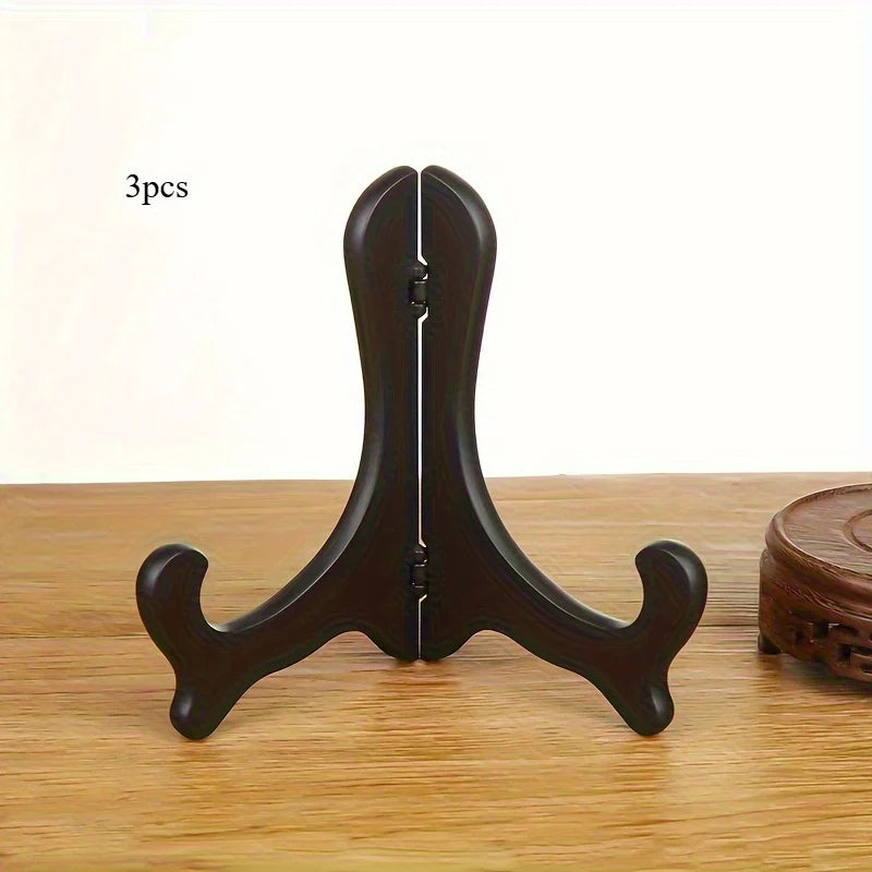 Foldable Transparent Plate Display Stand | Plastic Easel Holder Plate Display Stand QXL Black