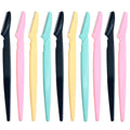 10-Pack Eyebrow Shaping Razors | Stainless Steel Face Trimmer Eyebrow Shaping Razor QXL 10Pcs Random BK