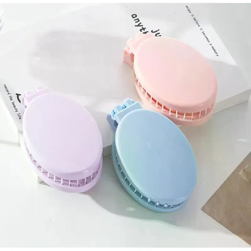 2-in-1 Folding Hair Comb with Mirror | Travel Pocket Comb Folding Hair Comb QXL