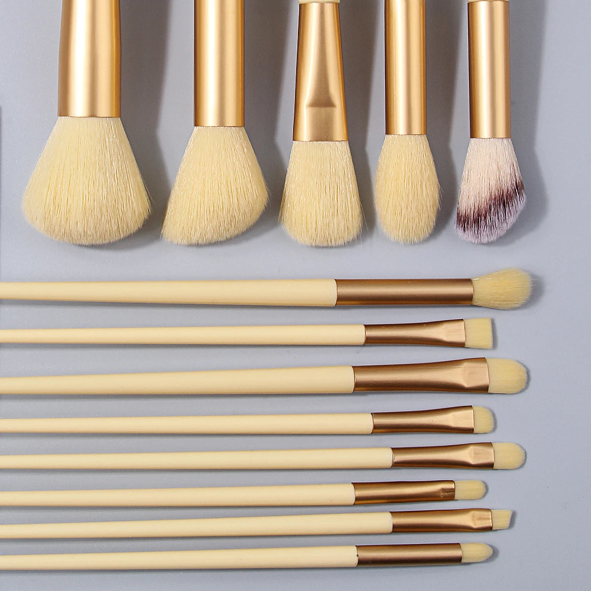 13-Piece Yellow Makeup Brush Set | Foundation & Eyeshadow Kit Makeup Brush Set QXL