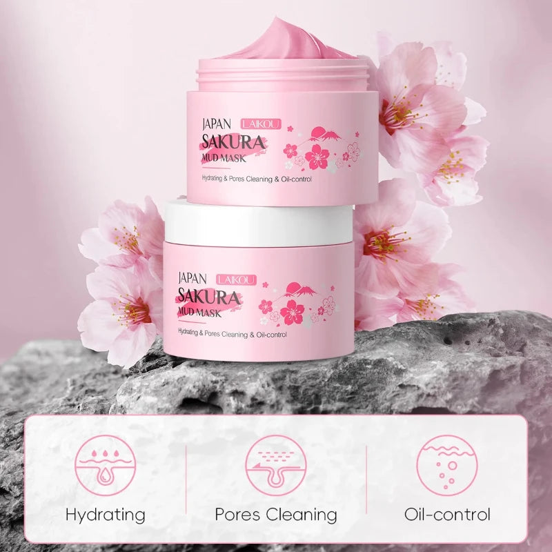 LAIKOU Sakura Mud Mask 25g | Deep Cleanse & Oil Control Clay & Mud Face Mask QXL
