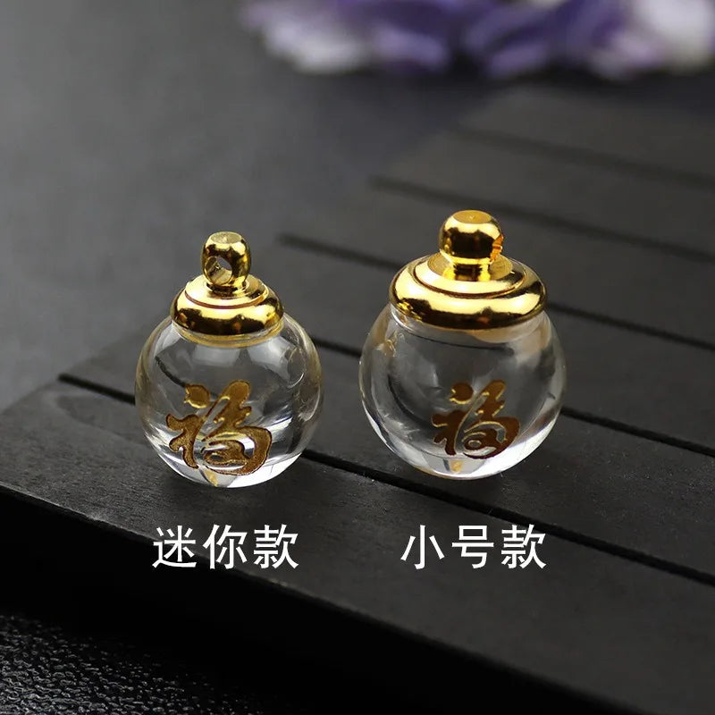 1ml Glass Blessing Vial Pendant | Copper Cap DIY Charm Glass Vial Pendant QXL