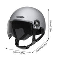 Motorcycle Half-Face Helmet Sun Visor Quick Release | Unisex Motorcycle Half Helmet QXL Gray