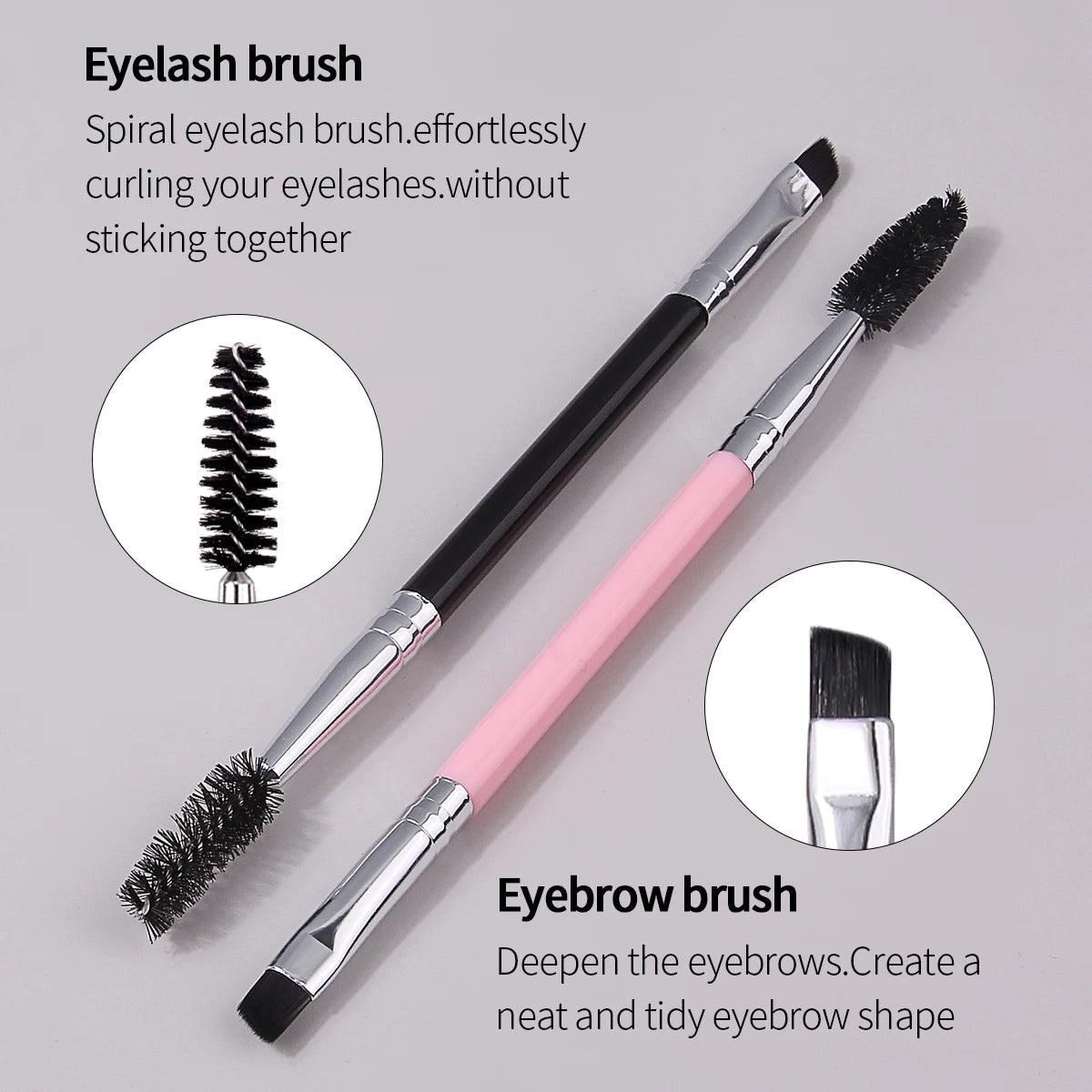 KOSSHOW 6-Pc Double-End Eyebrow & Lash Brush Set Eyebrow Brush Set QXL
