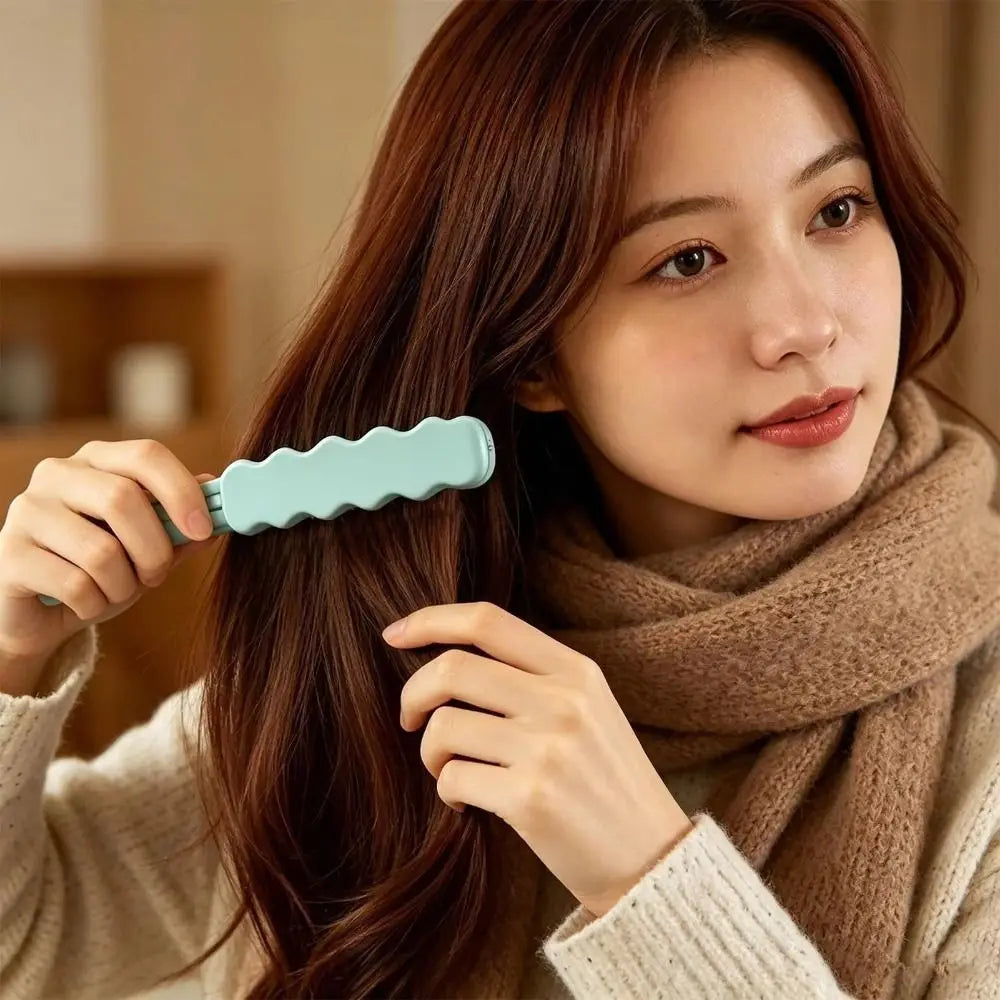 Foldable Boar Bristle Hair Brush – Anti-Static Travel Comb Foldable Hair Brush QXL