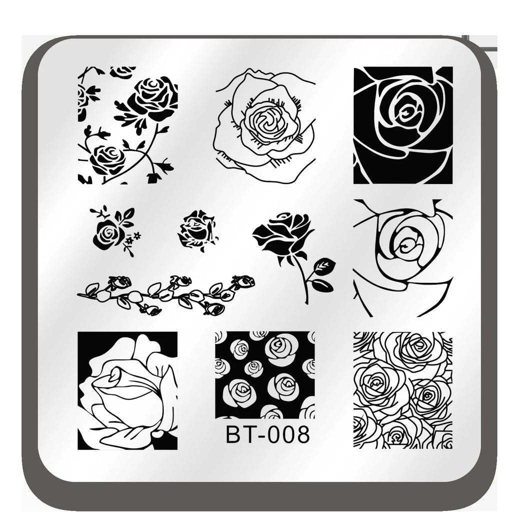 Nail Stamping Plates – Marble, Leaves & Animals Series Nail Stamping Plate QXL BT08