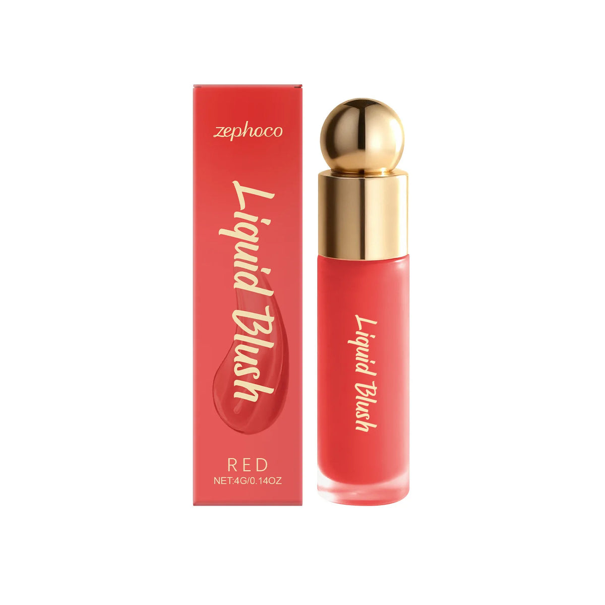 Liquid Blush & Bronzer Highlighter – Waterproof Melting Formula Liquid Blush Bronzer QXL Red