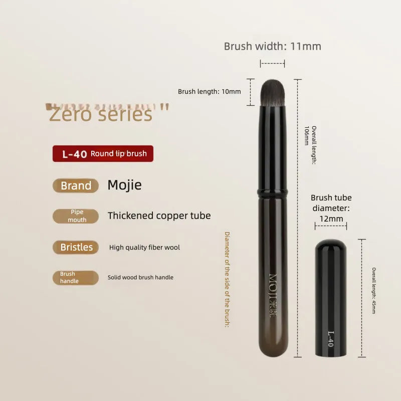 L40 Round-Head Lip Brush | Wool Fiber Lipstick Smudge Tool Lip Makeup Brush QXL L40