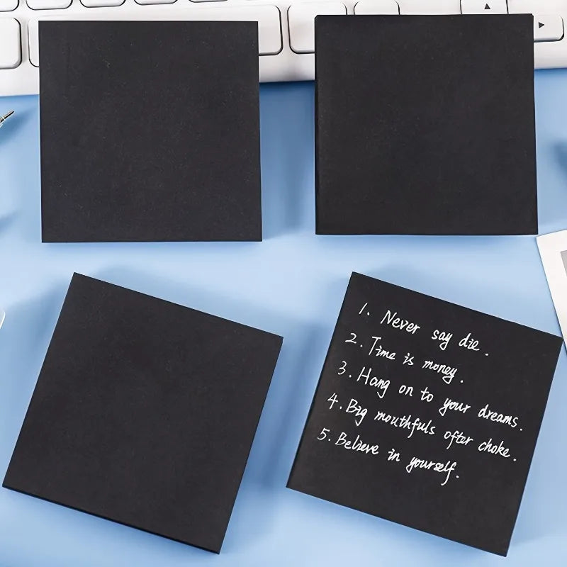 Black Self-Adhesive Sticky Notes Pad | Office & Study Use Sticky Notes Pad QXL