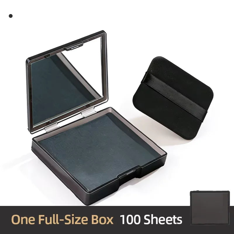 100-Sheet Oil Blotting Papers with Mirror & Case | Cosmomiro Oil Blotting Papers QXL