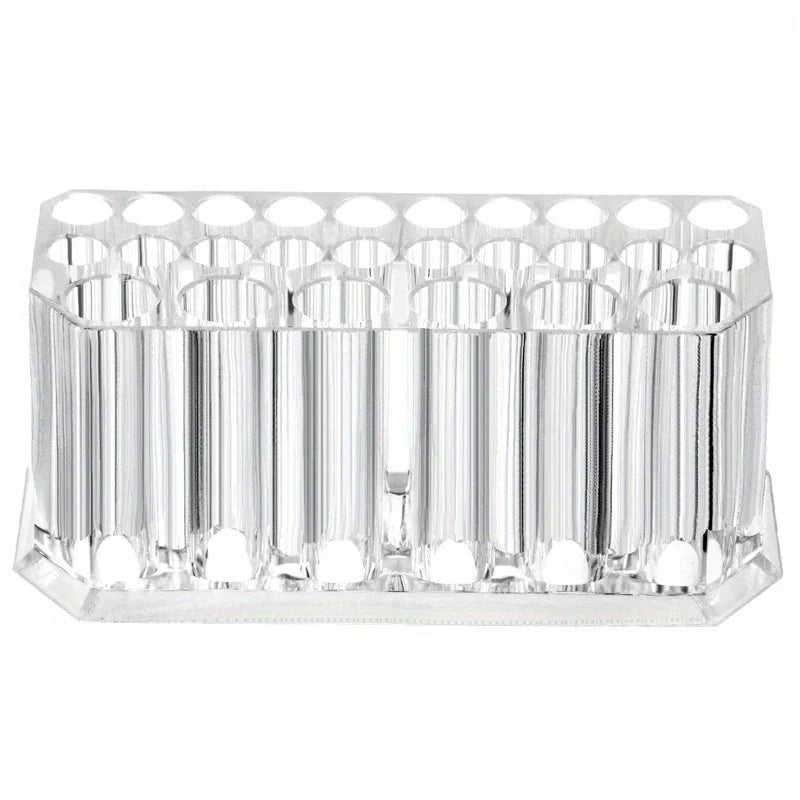26-Hole Acrylic Nail Art Brush & Makeup Pen Holder Stand Brush & Pen Organizer QXL Transparent