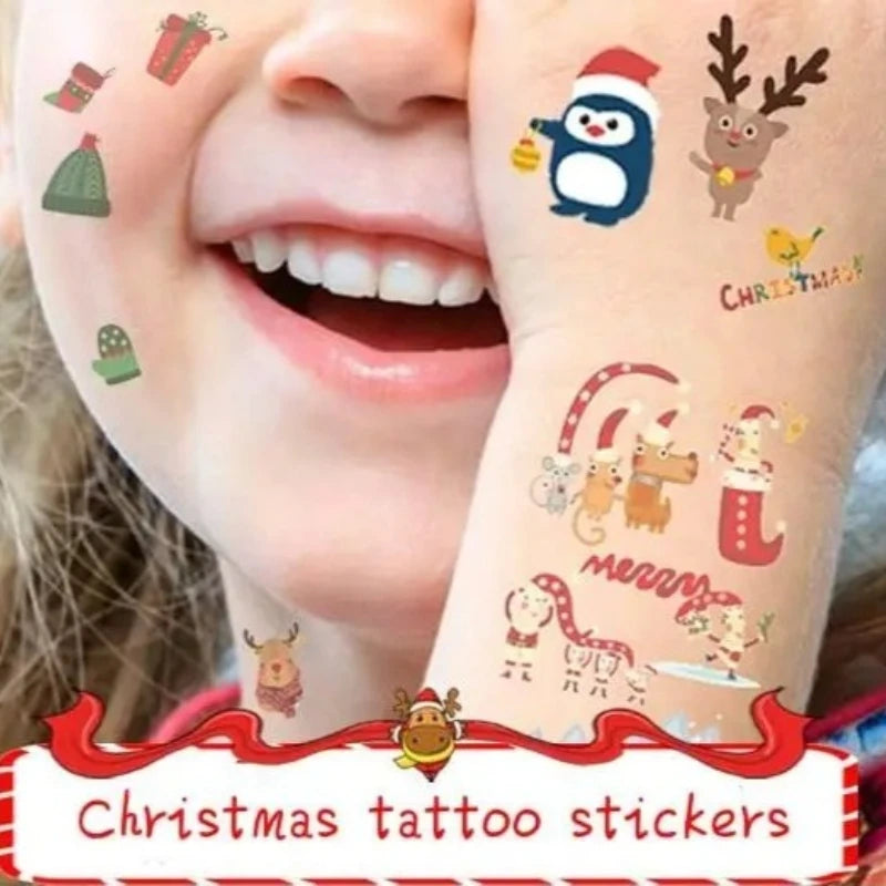 Christmas Temporary Tattoo Stickers for Kids | Glow Santa Temporary Tattoo Stickers QXL