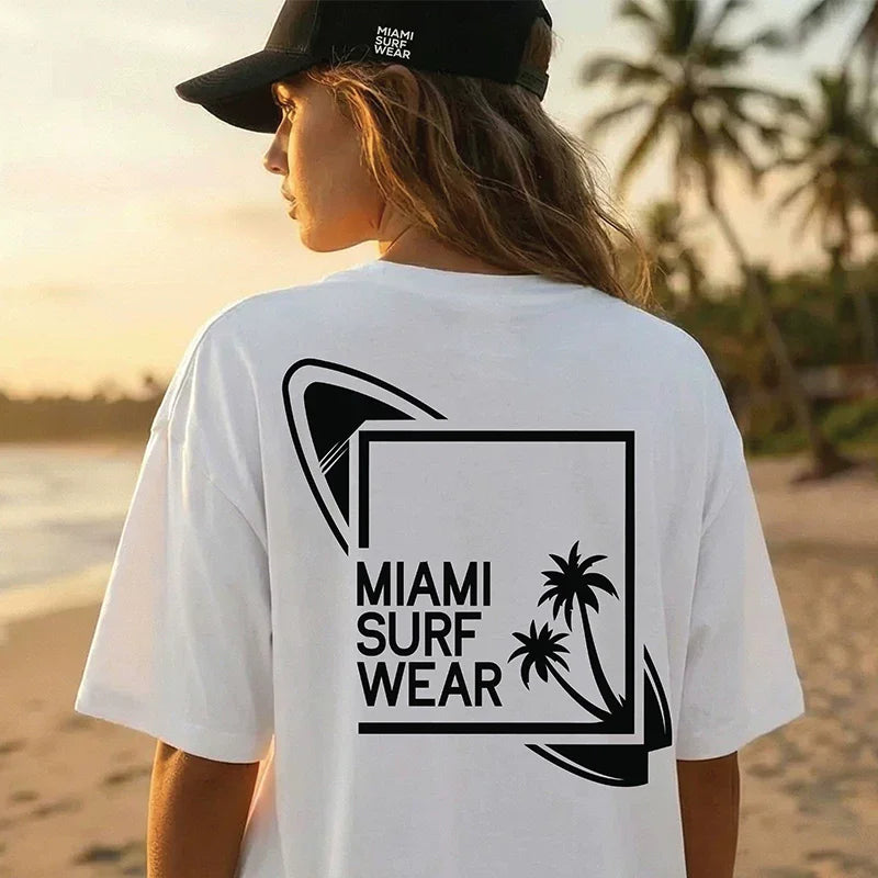 Women's 100% Cotton Logo Print T-Shirt | Casual Everyday Tee Cotton Casual T-Shirt QXL