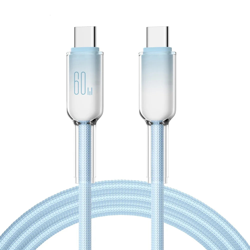 120W USB-C Fast Charging Cable | iPhone Samsung Xiaomi USB-C Charging Cable QXL Blue 2m