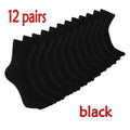 Five Finger Toe Socks 5/12 Pairs | Breathable Sports Crew Socks Toe Socks QXL 12Pairs Black One Size