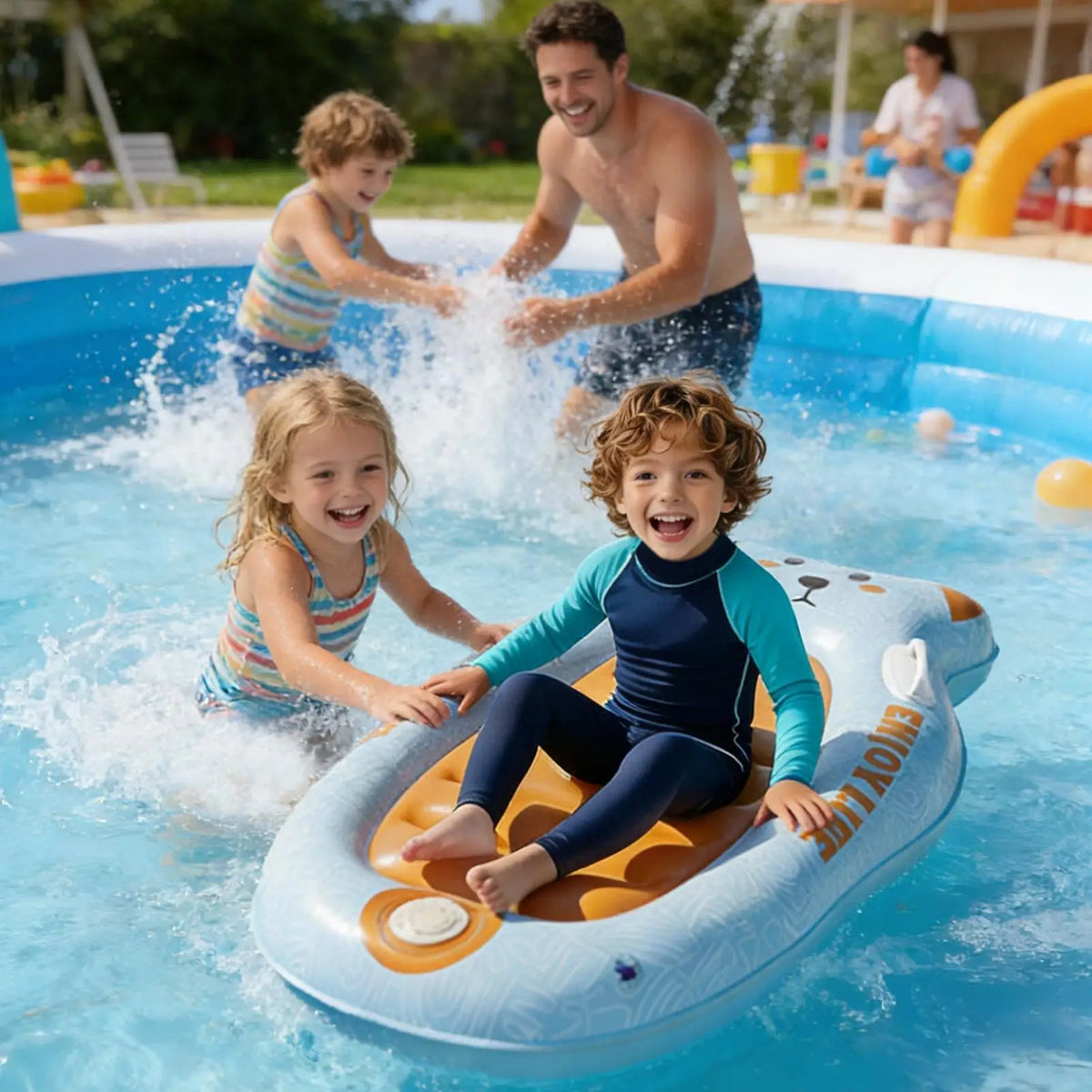 Kids Inflatable Surfboard with Handles | Beach & Pool Float Inflatable Surfboard QXL