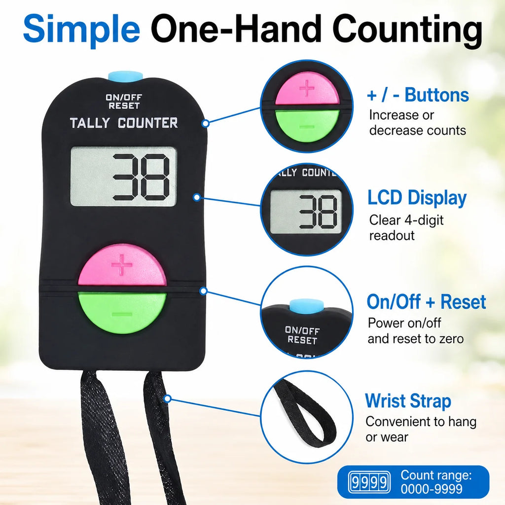 Mini Digital Golf Score Counter | LCD Tally Clicker 1–10 Pack Digital Tally Counter QXL