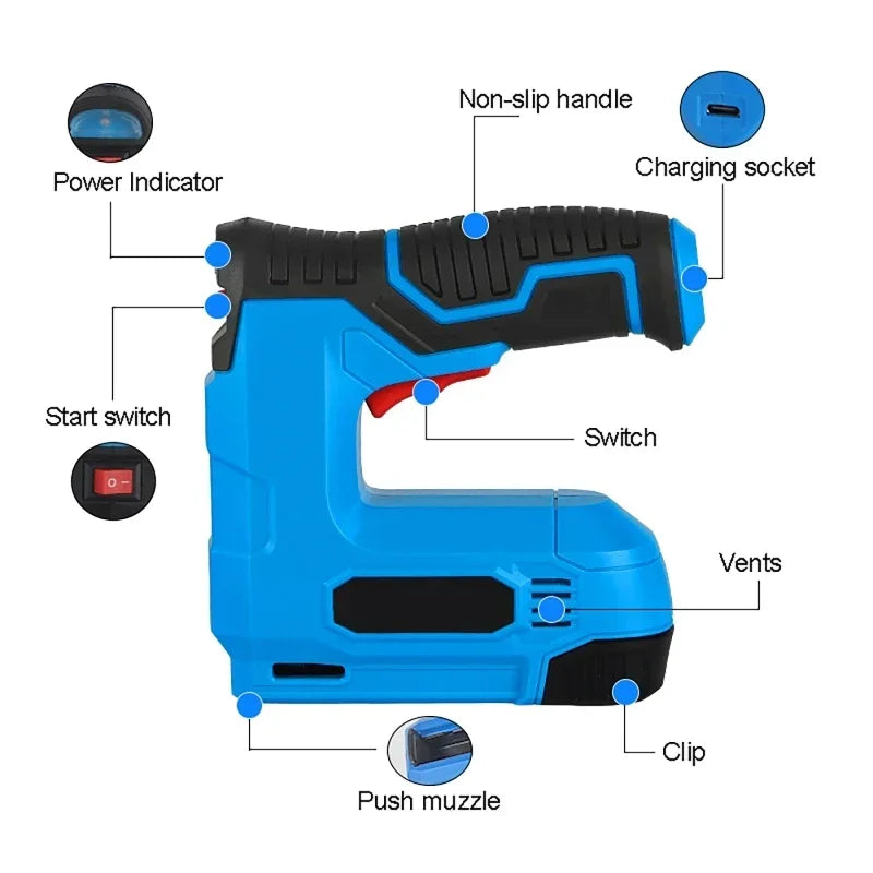 Cordless Electric Nail Gun USB Rechargeable | Dreamburgh Cordless Nail Gun QXL