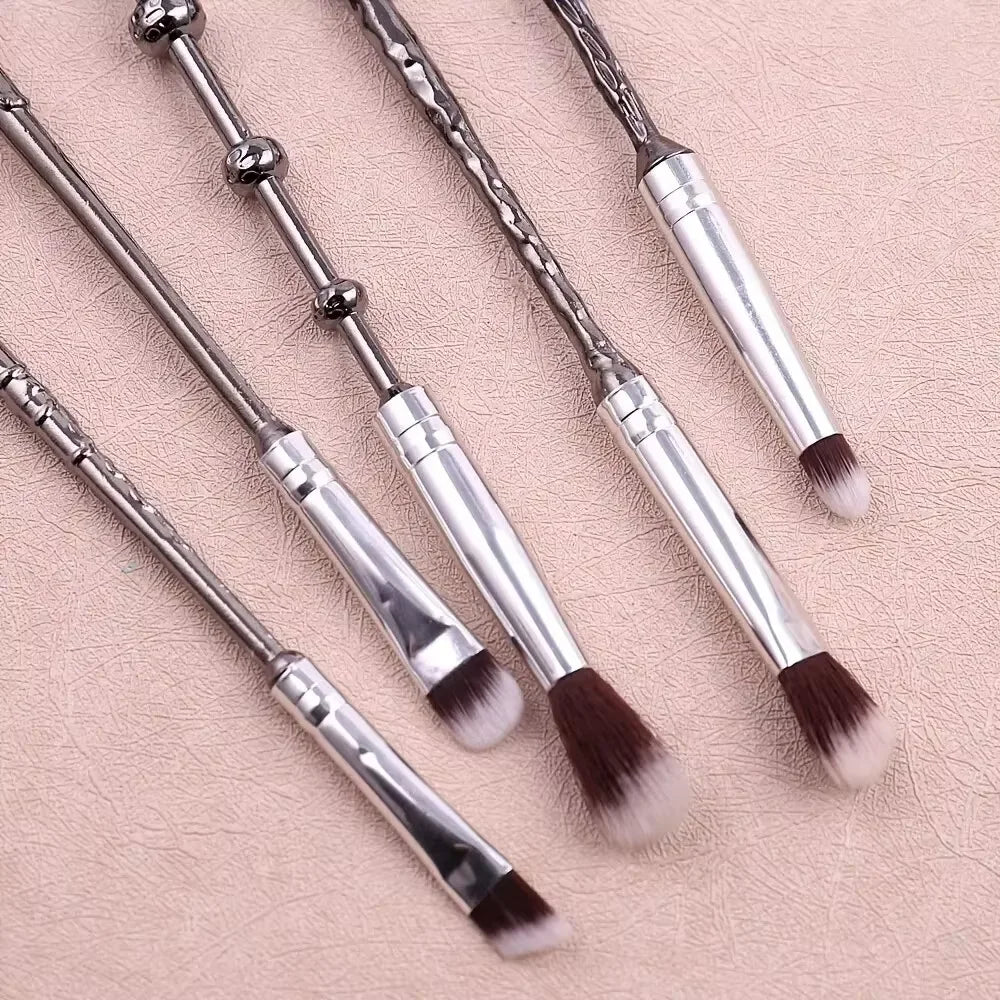 5-Piece Wand Makeup Brush Set | Soft Bristles & Metal Handles Makeup Brush Set QXL