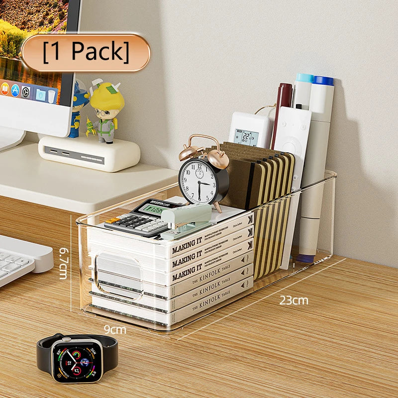 Clear Stackable Fridge Organizer Bin with Handles | Multi-Use Storage Organizer Bin QXL