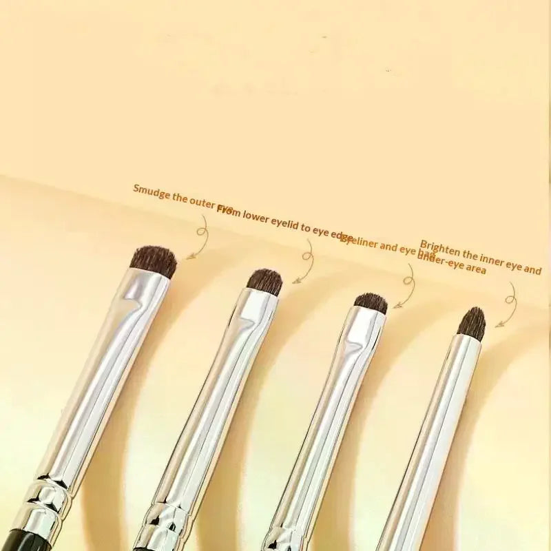 YOVIP 4/6Pc Horsehair Eye Detail Brush Set | Eyeshadow & Smudge Eye Makeup Brush Set QXL