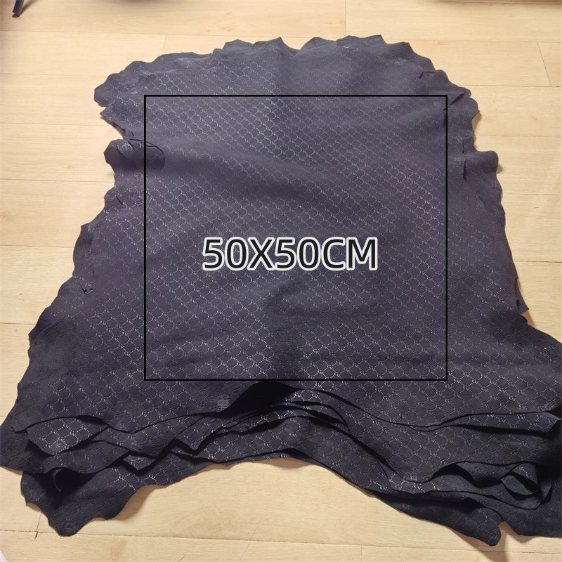 Black Embossed Sheepskin Leather 0.8–1mm | DIY Shoes & Crafts Leather Craft Fabric QXL