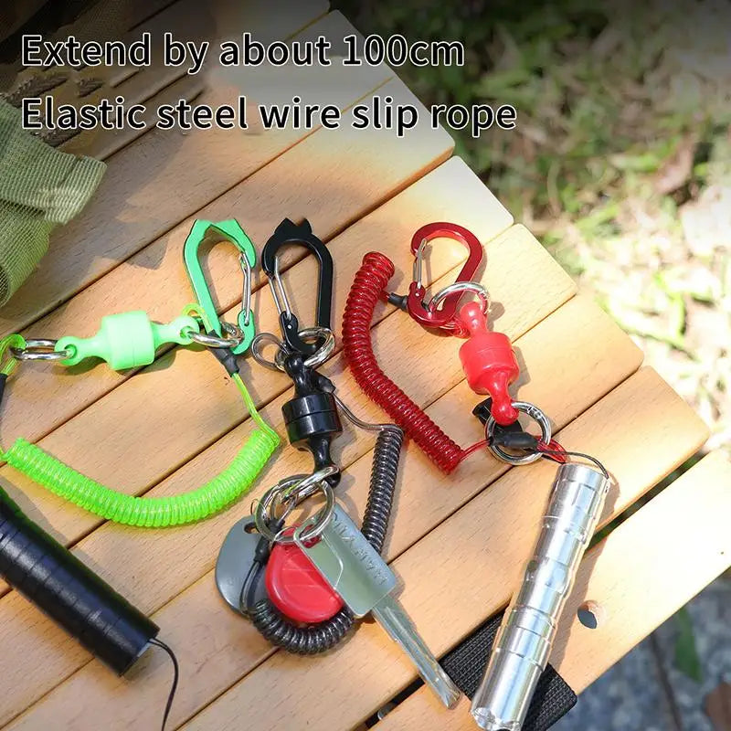 Magnetic Net Release Holder & Coiled Lanyard | Fly Fishing Fishing Tool Lanyard QXL