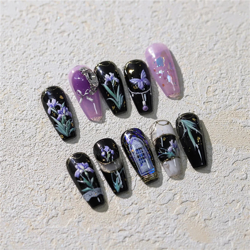 5D Floral Nail Art Stickers – Iris, Tulip & Kawaii Decals Nail Art Stickers QXL