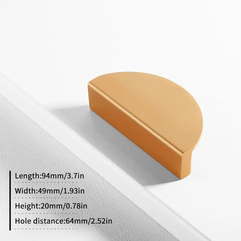 Gold Semi-Circular Cabinet Handle | Zinc Alloy Drawer Pull Knob Cabinet Door Handle QXL Rose Gold L