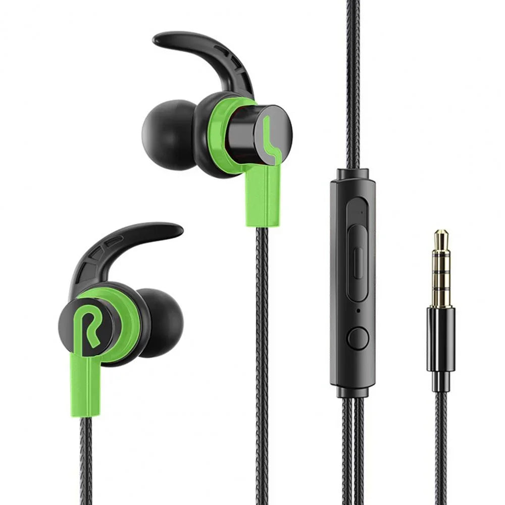 Maerknon 3.5mm Wired Earbuds HiFi Bass Stereo & Mic Wired In-Ear Earbuds QXL green