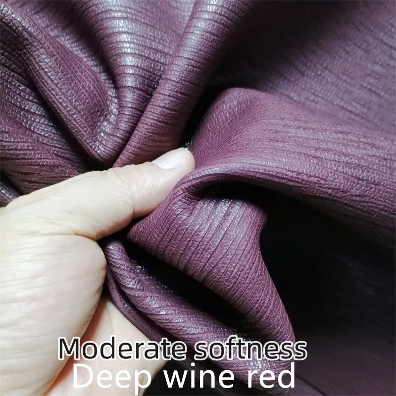 1mm Wine Red Cracked Top-Grain Sheepskin Leather | DIY Craft Craft Leather Hide QXL Deep wine red Whole Sheepskin China Mainland