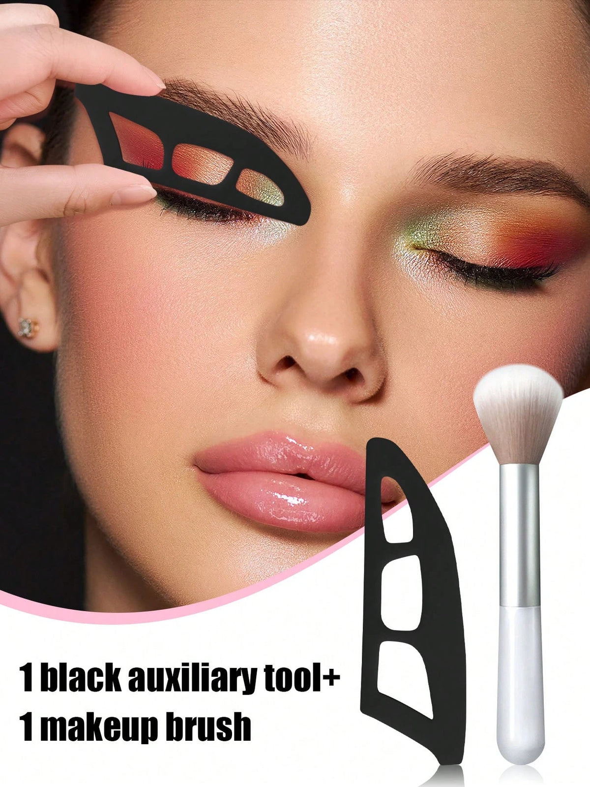 Silicone Eyeshadow Stamp Seal Template for Beginners Eyeshadow Stamp Tool QXL 2Pcs-Au Br Black