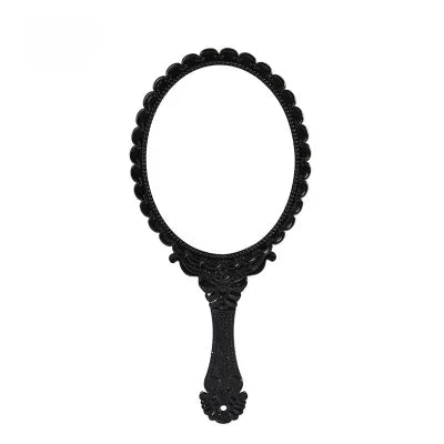 Vintage Carved Handheld Makeup Mirror | European Classic Handheld Makeup Mirror QXL black