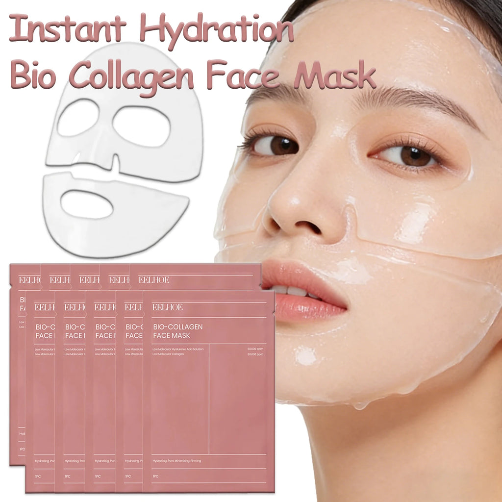 10-Pack Collagen Sheet Masks – Hydrating & Brightening Collagen Sheet Mask QXL