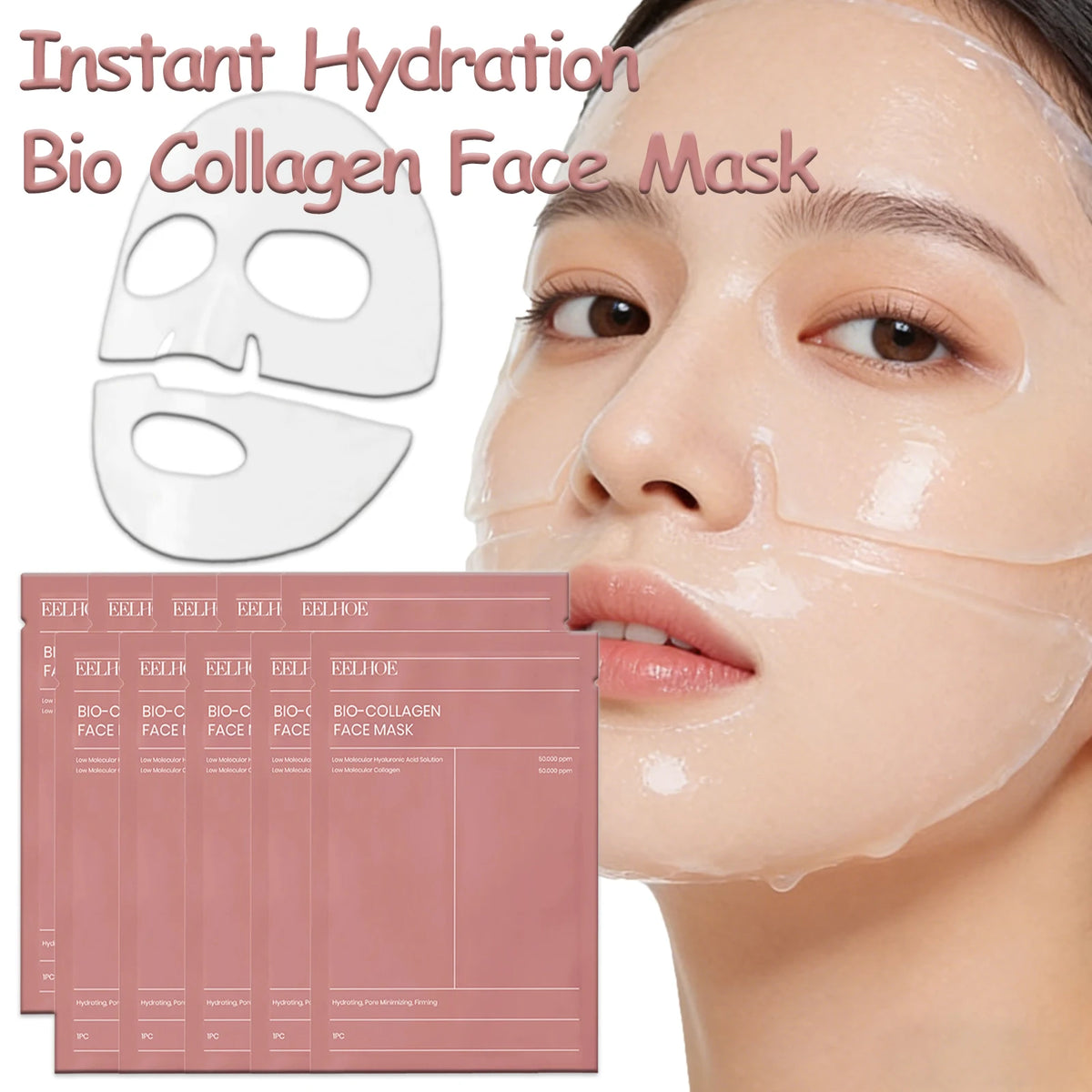 10-Pack Collagen Sheet Masks – Hydrating & Brightening Collagen Sheet Mask QXL