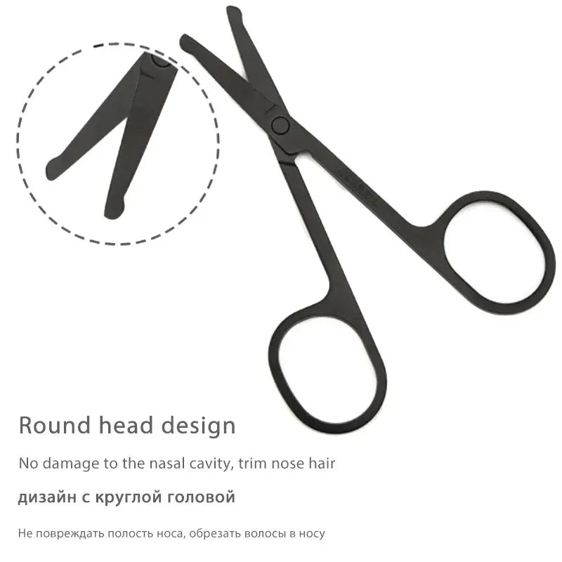Stainless Steel Nose, Ear & Eyebrow Scissors – Round Safety Tip Grooming Scissors QXL