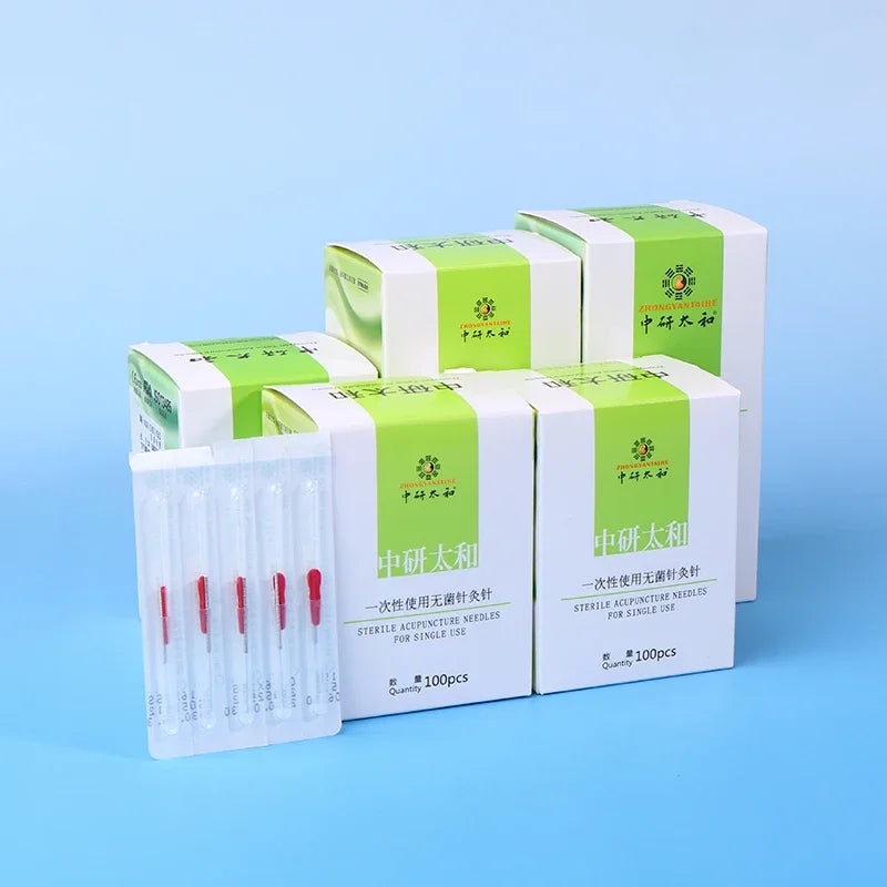 100-Pack Sterile Disposable Acupuncture Needles + Guide Tubes Acupuncture Needles QXL
