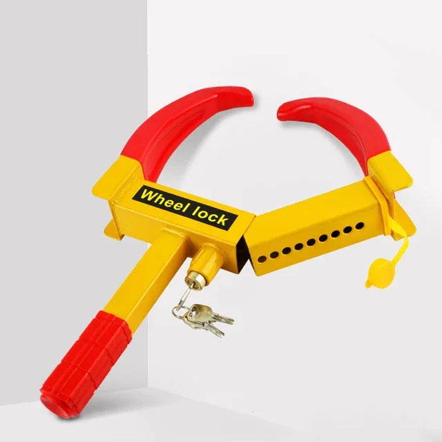 Heavy-Duty Wheel Clamp Tire Lock | Universal Anti-Theft Wheel Clamp Lock QXL Red