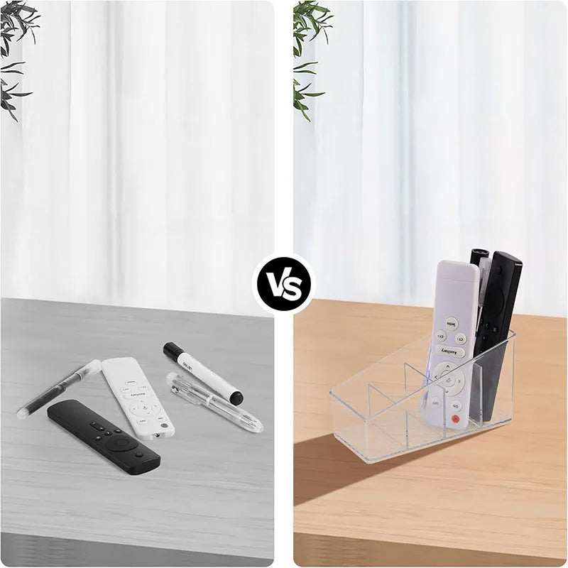 4-Grid Clear Acrylic Makeup Brush Holder for Vanity