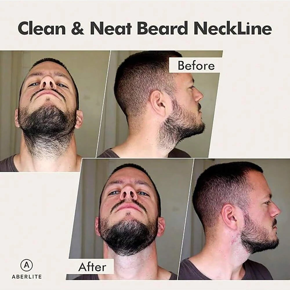 Beard Shaper Neckline Template & Goatee Stencil Kit for Men Beard Shaping Tool QXL