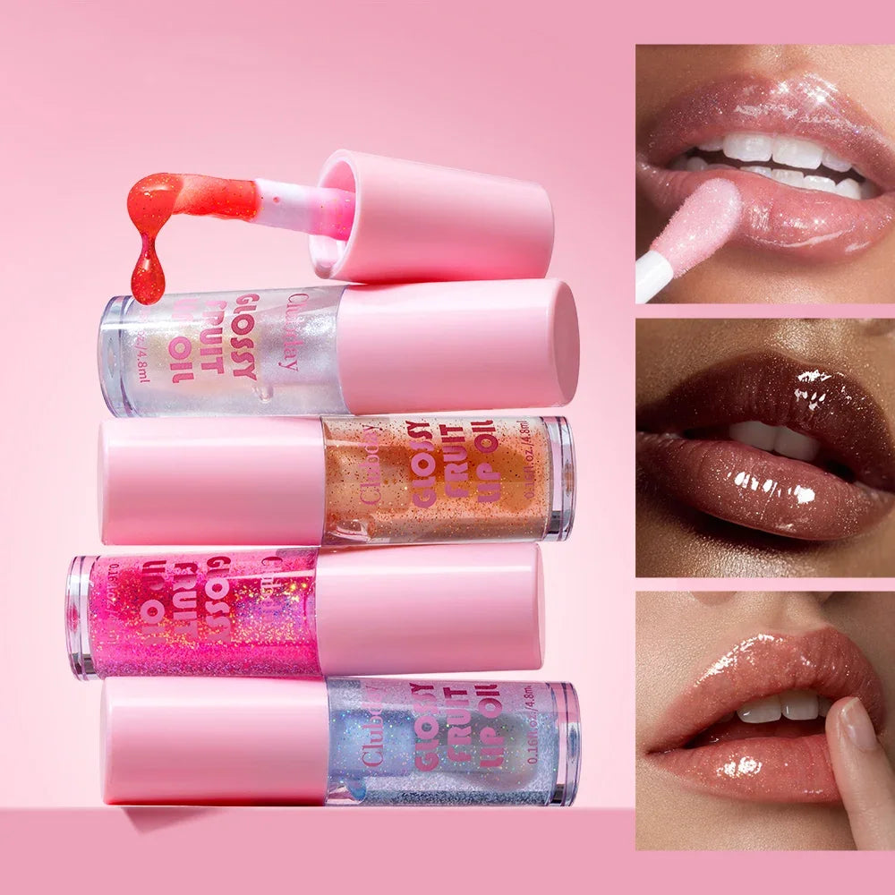 Clubday 6-Color Shimmer Lip Oil | Hydrating Fruit Gloss Shimmer Lip Oil QXL