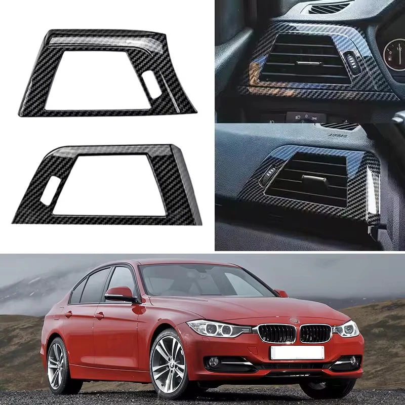 Carbon Fiber Style AC Vent Trim for BMW F30 F31 F32 F33 F34 Car Interior Trim QXL