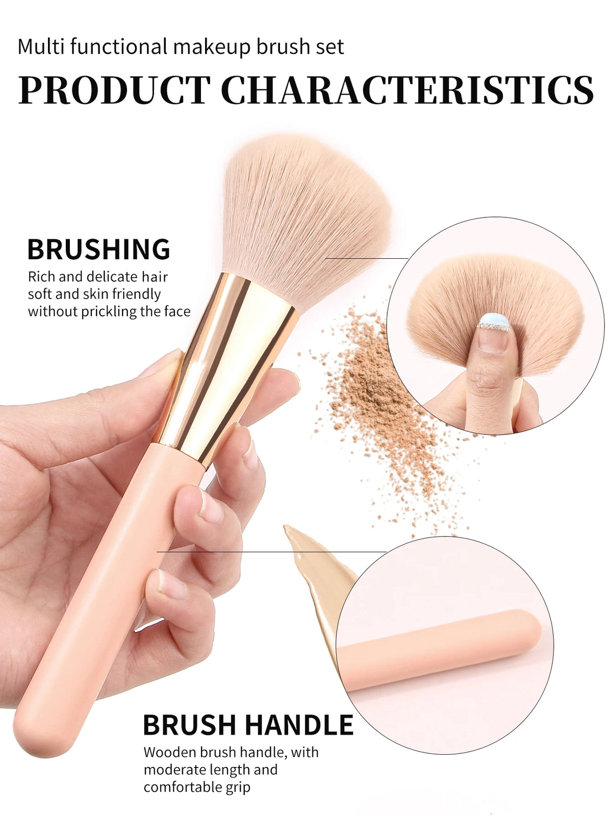 KOSSHOW 15-Piece Makeup Brush Set with Puffs & Storage Cup Makeup Brush Set QXL