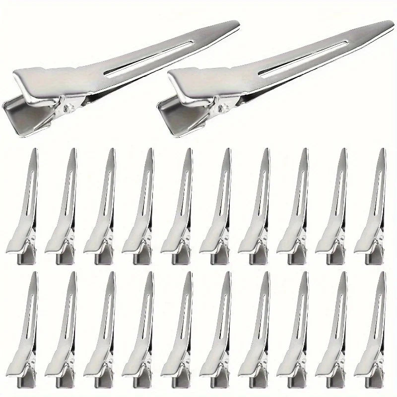 50-Pack Metal Duckbill Hair Clips | Alligator Sectioning Barrettes Hair Sectioning Clips QXL