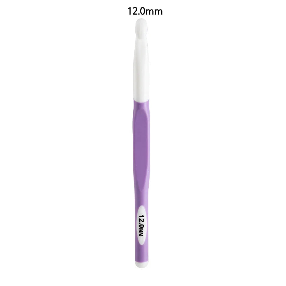 Ergonomic Crochet Hooks Set 4 Sizes 8–15mm | Soft TPR Grip Crochet Hook Set QXL 12mm