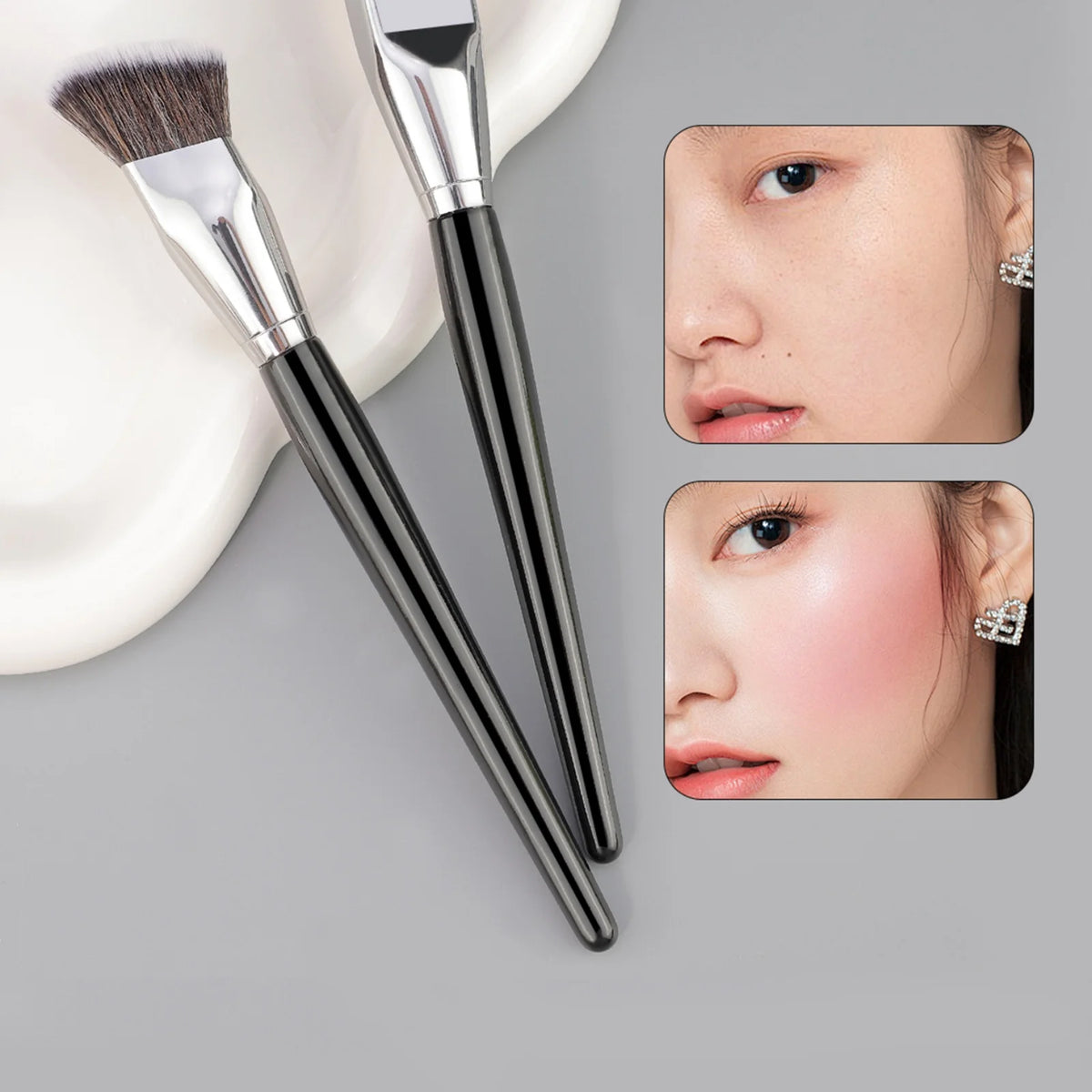 MOZHOU Soft Long Foundation Makeup Brush – Wet & Dry Foundation Makeup Brush QXL