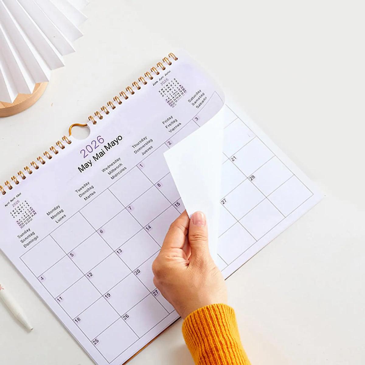 2026 Multilingual Coil Wall Calendar – 12 Month Planner Wall Calendar QXL