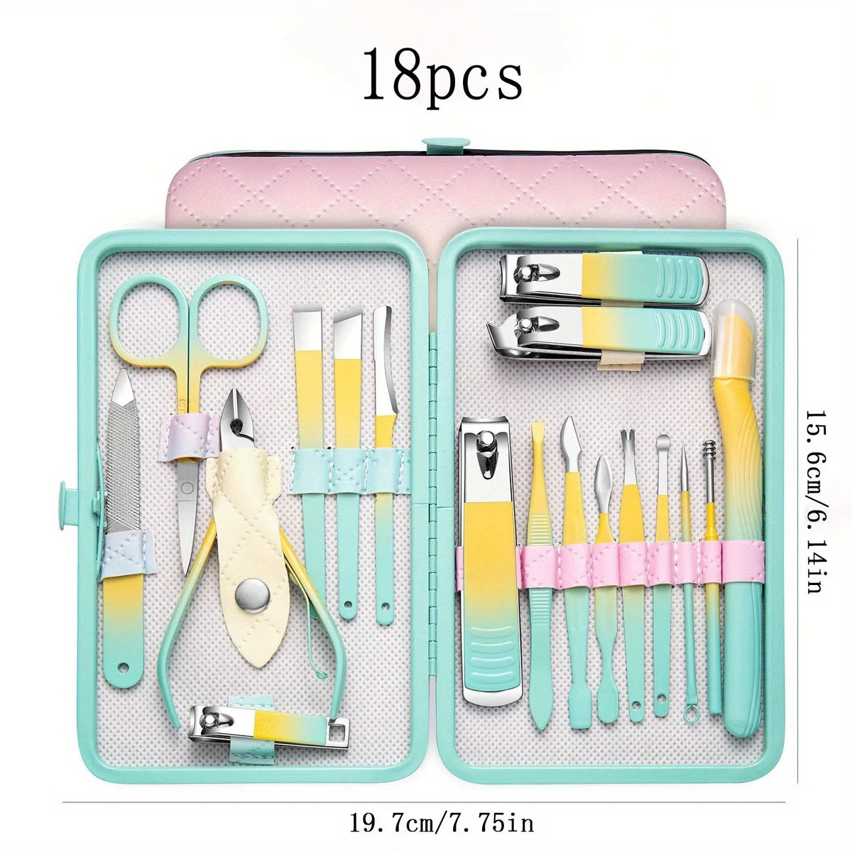 Stainless Steel Manicure & Pedicure Set | 7/10/18-Pc Travel Kit Manicure Pedicure Set QXL